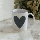 Caneca de Porcelana Branca Fio de Ouro Big Heart Coração - 350 ml