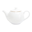 Chaleira de Royal Porcelana Branca e Borda Dourada 900ml