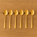 Jogo 6 Colheres para Café Viena Dourado 11cm
