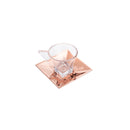 Conjunto 2 Xícaras De Vidro Para Café Com Pires Veneza Rose Gold - 70ml