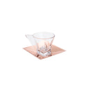 Conjunto 2 Xícaras De Vidro Para Café Com Pires Veneza Rose Gold - 70ml