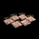 Conjunto 2 Xícaras De Vidro Para Café Com Pires Veneza Rose Gold - 70ml