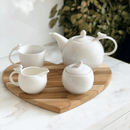 Conjunto 3 Peças Porcelana Para Chá e Café Birds Branco