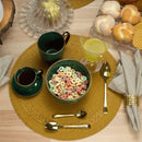 Conjunto 4 Xícaras de Café Com Pires Porcelana Verde Drops com Detalhe Metalizado - 90ml