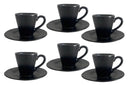 Conjunto 6 Xicara Cafe Linha Amassada Preto Fosco 100 ml