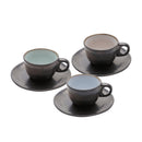 Conjunto 6 Xícaras de Café com Pires em Cerâmica Rustic Marrom 90ml