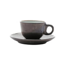 Conjunto 6 Xícaras de Café com Pires em Cerâmica Rustic Marrom 90ml