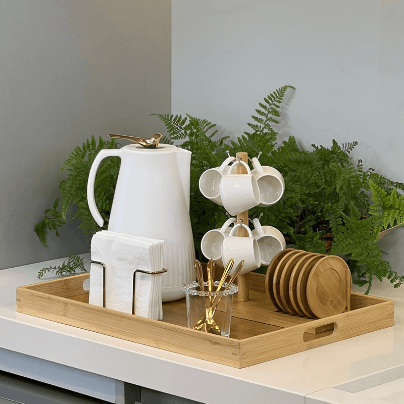 Conjunto de Xicaras para Café com Pires e Suporte Oasis 7 Peças