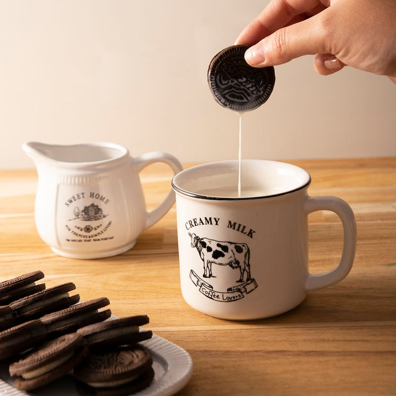 Conjunto Leiteira e Açucareiro com Bandeja Sweet Home Branco