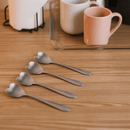 Jogo de 4 Colheres Aço Inox para Chá Heart Coração Prateada 12,7 cm