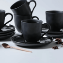 Jogo 6 Xicaras de Café com Pires Orgânico Eclipse 120ml