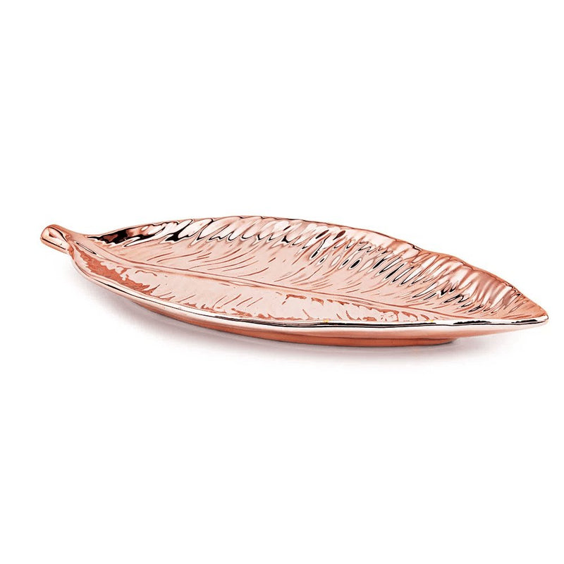 Folha Decorativa Rose Gold em Cerâmica (M) - 27 cm