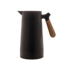 Garrafa Térmica Nórdica com Cabo de Madeira Preta 1 Litro