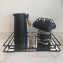 Garrafa Térmica Nórdica com Cabo de Madeira Preta 1 Litro