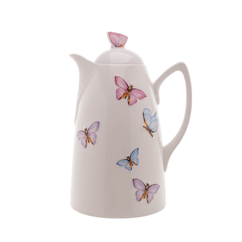 Garrafa Térmica Porcelana Borboletas Branca 900ml