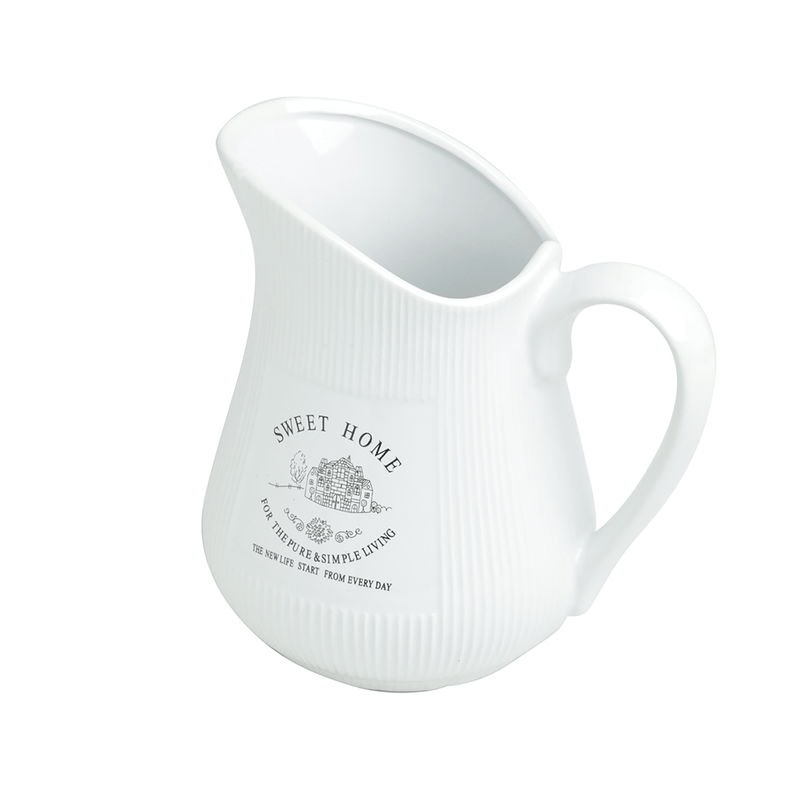 Jarra Sweet Home de Cerâmica Branca 500ml