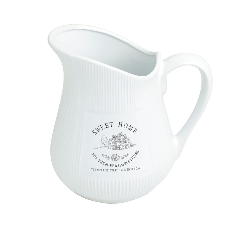 Jarra Sweet Home de Cerâmica Branca 500ml