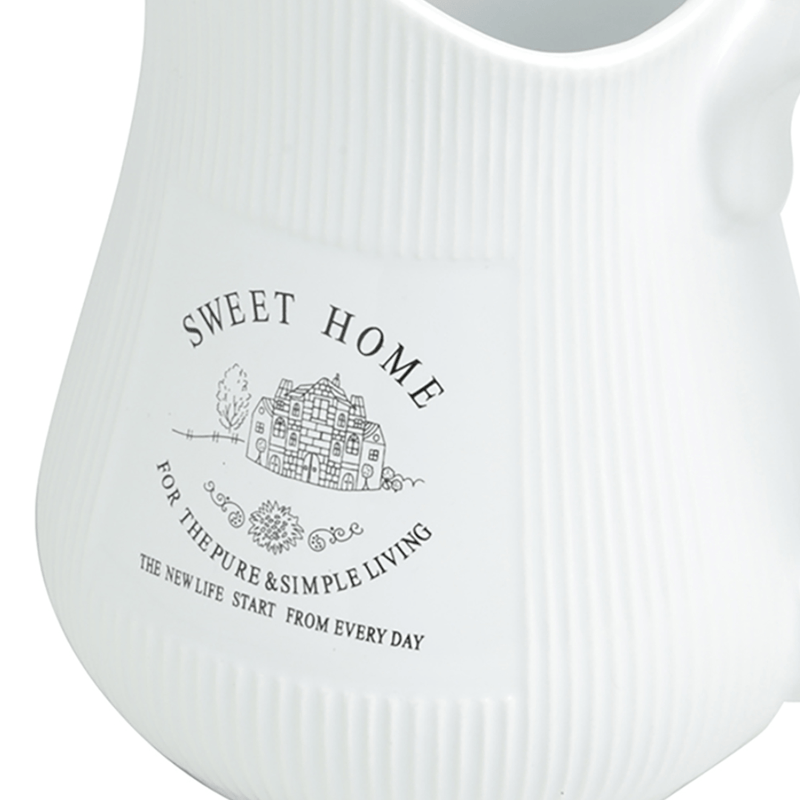 Jarra Sweet Home de Cerâmica Branca 500ml