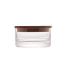 Jogo 2 Potes para Geléia de Vidro com Suporte de Madeira e Colher Teca