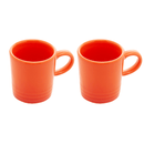 Jogo 2 Xícaras de Café Cerâmica Retrô Laranja 100ml