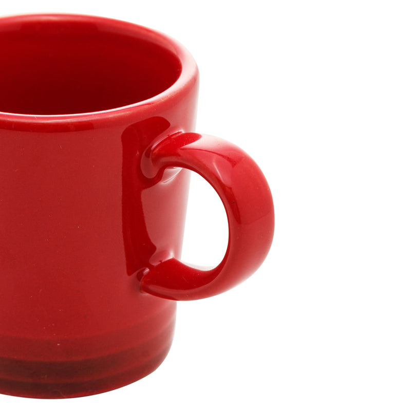Jogo 2 Xícaras de Café Cerâmica Retrô Vermelha 100ml