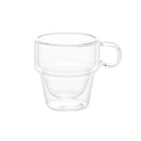 Jogo 2 Xícaras de Café Empilhável Parede Dupla Vidro Borossilicato 90ml