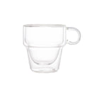 Jogo 2 Xícaras de Café Empilhável Parede Dupla Vidro Borossilicato 90ml