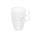 Jogo 2 Xícaras de Café Empilhável Parede Dupla Vidro Borossilicato 90ml