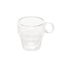 Jogo 2 Xícaras de Café Empilhável Parede Dupla Vidro Borossilicato 90ml