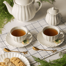 Jogo 2 Xicaras de Café Porcelana com Pires Petala Branco 90ml