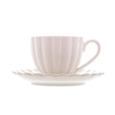 Jogo 2 Xicaras de Café Porcelana com Pires Petala Branco 90ml