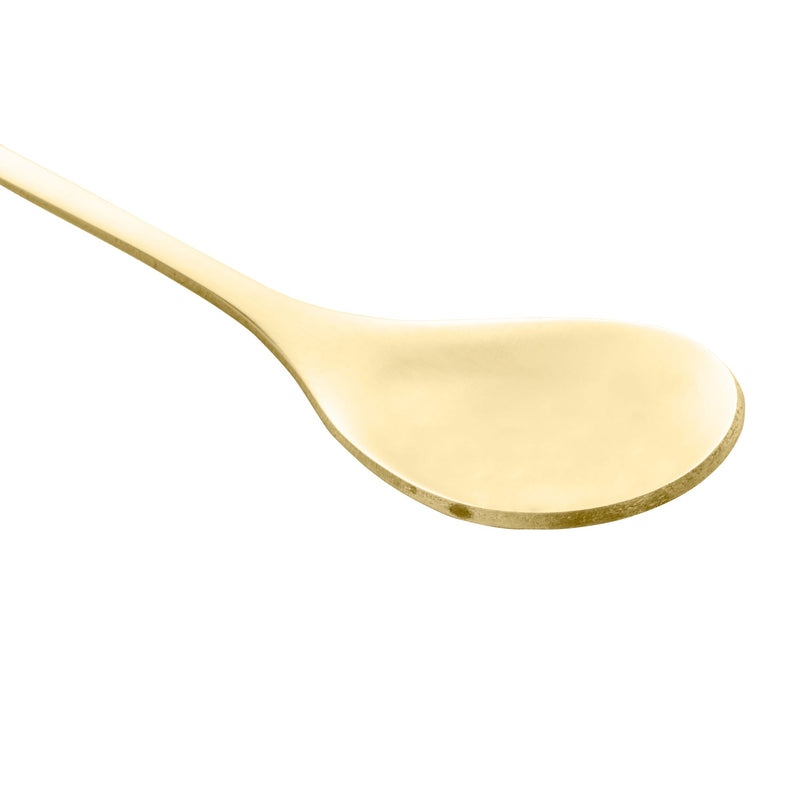 Jogo 4 Colheres Para Chá Aço Inox Leaves Dourado