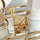 Jogo 4 Colheres Para Chá Aço Inox Leaves Dourado