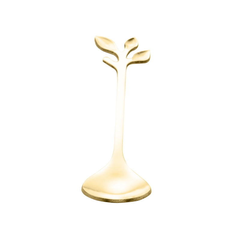 Jogo 4 Colheres Para Chá Aço Inox Leaves Dourado