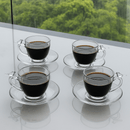 Jogo 4 Xícaras de Café Bird com Pires Cristal 80ml