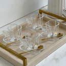 Jogo 4 Xicaras de Café com Pires de Vidro Butterfly 80ml