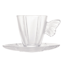 Jogo 4 Xicaras de Café com Pires de Vidro Butterfly 80ml