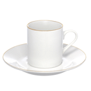 Jogo 4 Xícaras de Café Porcelana Royal Branco e Borda Dourada 90ml 4 Peças