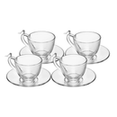 Jogo 4 Xícaras de Chá Bird com Pires Cristal 180ml