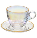 Jogo 4 Xicaras de Chá com 4 Pires Menfis Furta Cor e Dourado