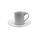 Jogo 4 Xícaras para Café com Pires Rammoudie Borboleta New Bone Borda Dourada 100ml