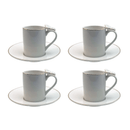 Jogo 4 Xícaras para Café com Pires Rammoudie Borboleta New Bone Borda Dourada 100ml