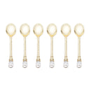 Jogo 6 Colheres de Café Zamac Crystal Dourada 11cm