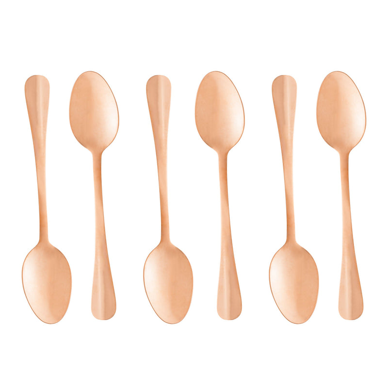 Jogo 6 Colheres para Café de Aço Inox Positano Rose Gold - 12 cm