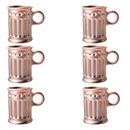 Jogo 6 Xícaras Coffee Time Café Rose Gold 85ml