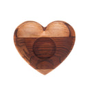 Jogo 6 Xícaras de Café 65ml com Pires Coração e Suporte de Madeira Teca