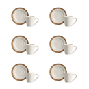 Jogo 6 Xícaras de Café Bege com Filete Amassada