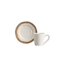 Jogo 6 Xícaras de Café Bege com Filete Amassada