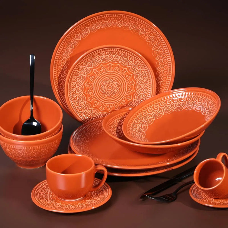 Jogo 6 Xícaras de Café com Pires Agra Cantaloupe Laranja 112ml