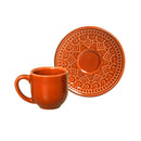 Jogo 6 Xícaras de Café com Pires Agra Cantaloupe Laranja 112ml